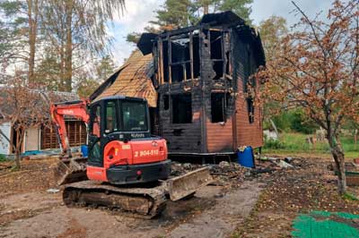 Демонтаж дома в Кусино